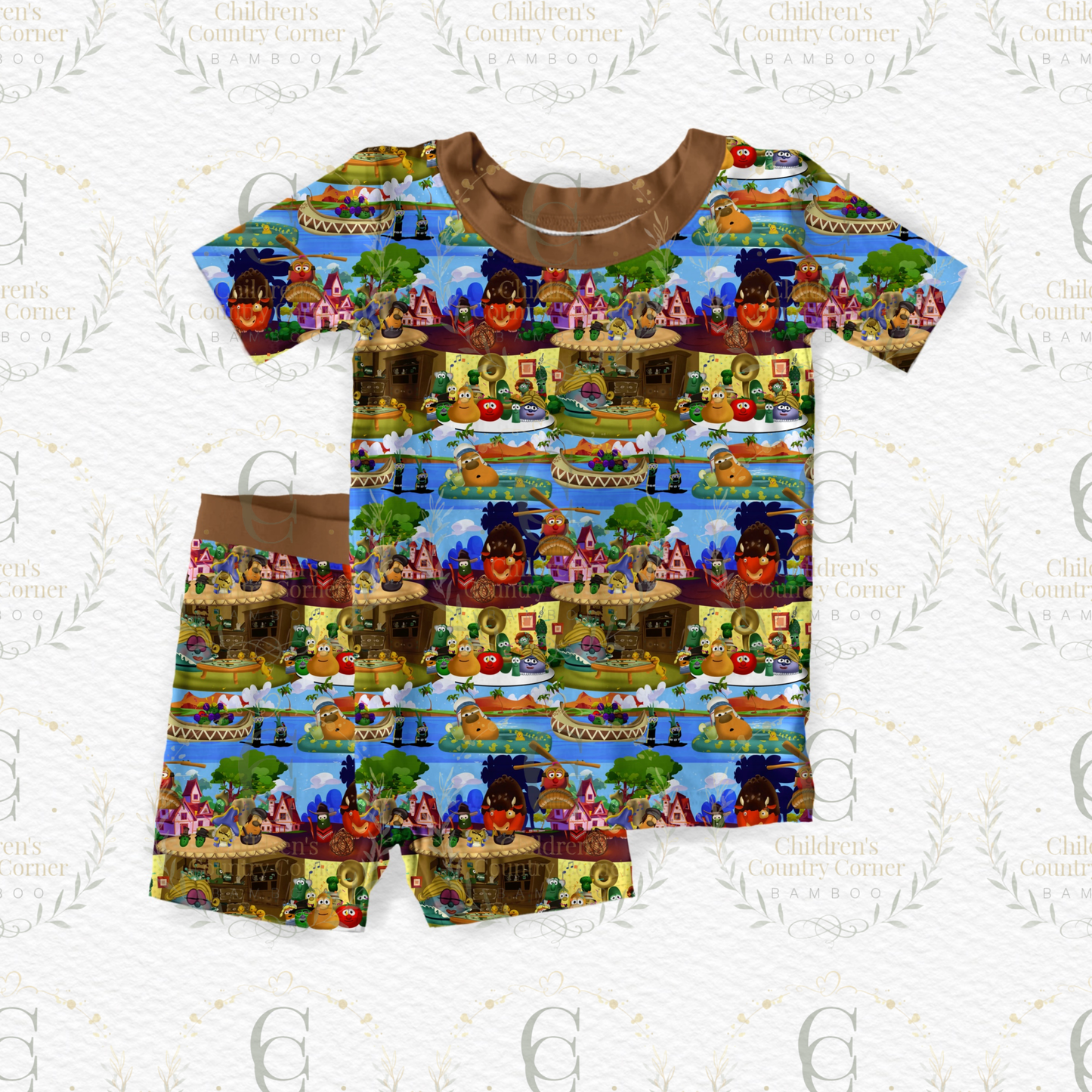 RTS:Veggies 2 piece Short Sleeve and shorts