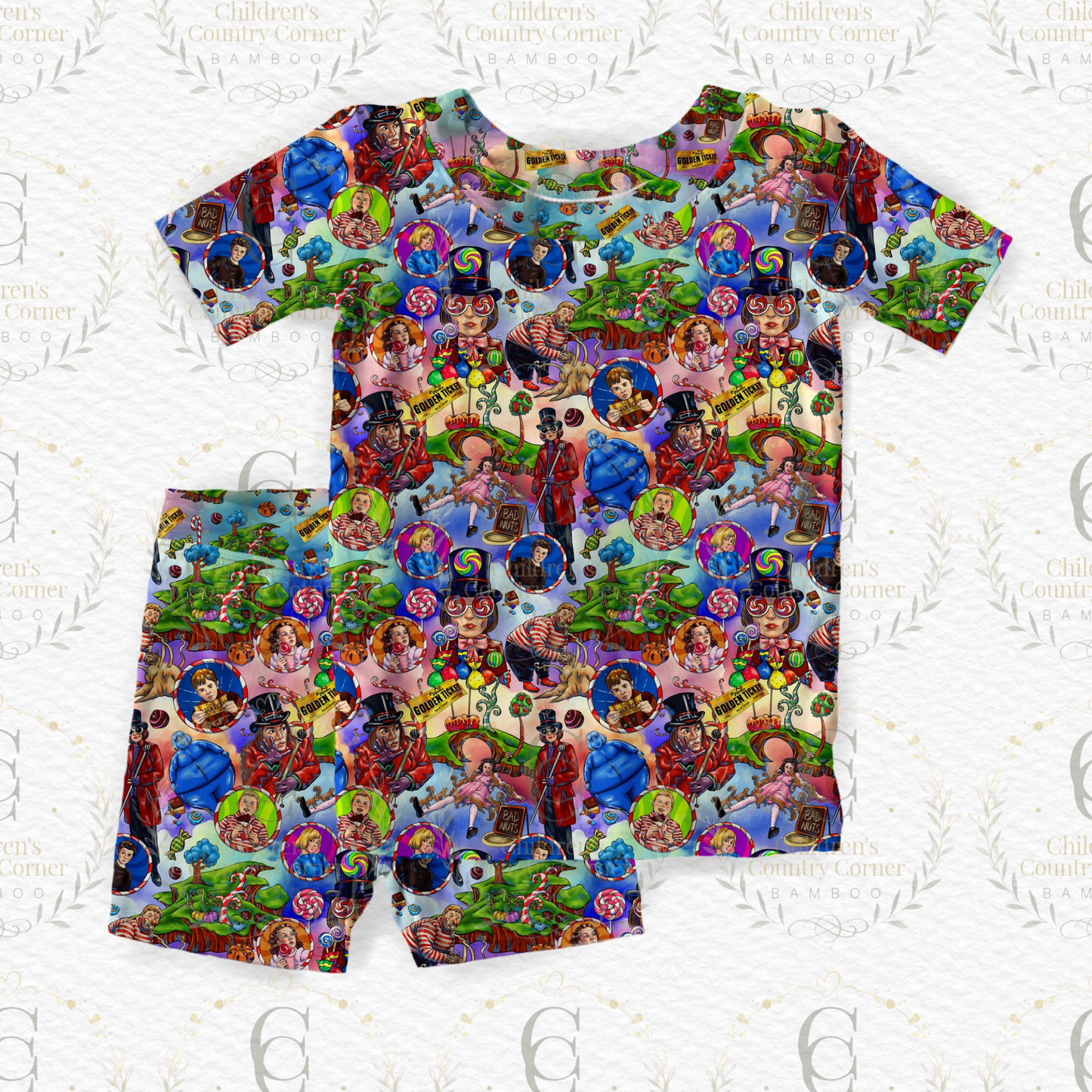RTS:Golden Chocolate 2 piece Short Sleeve and shorts