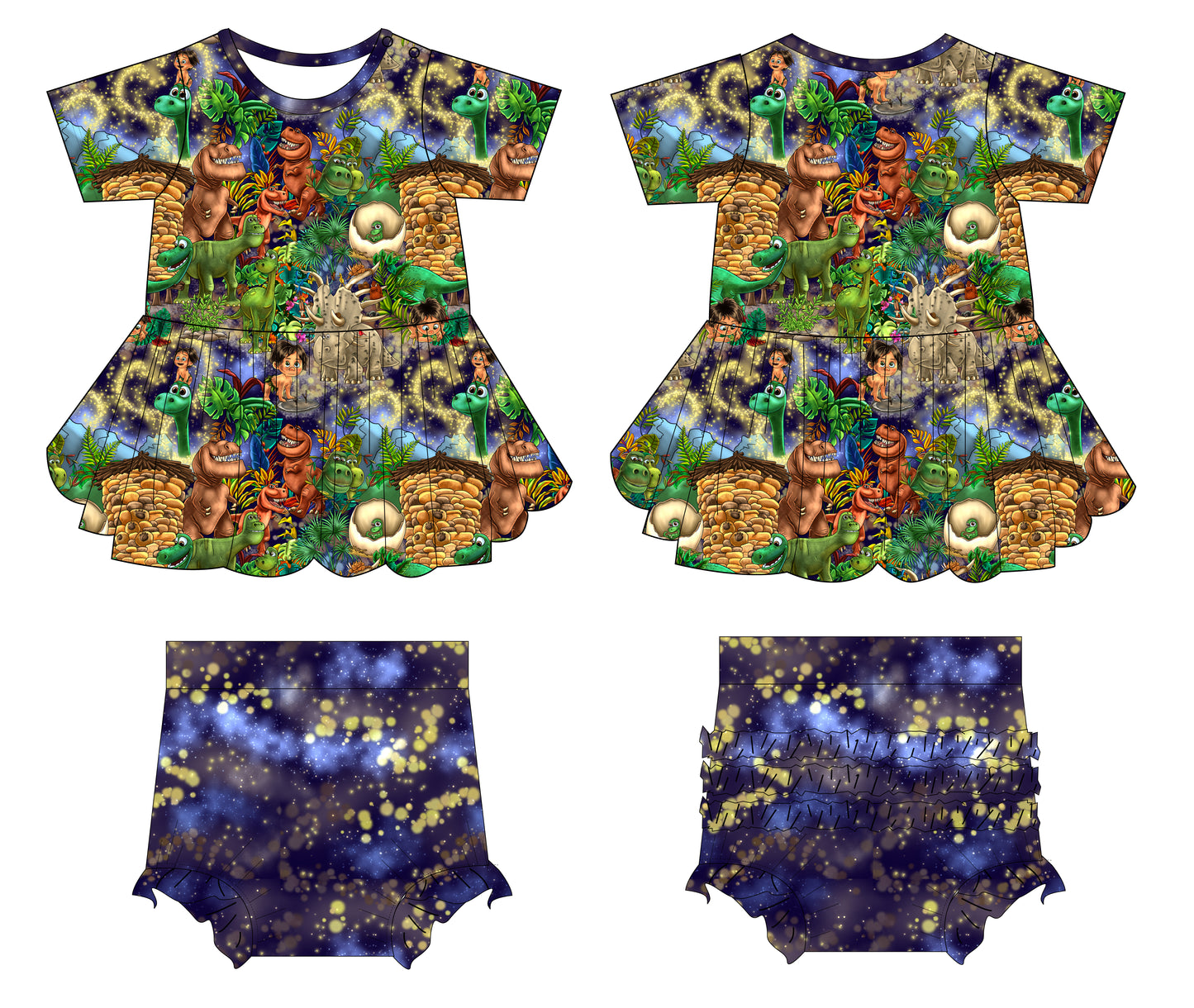 Dinos Peplum and Bummie Set