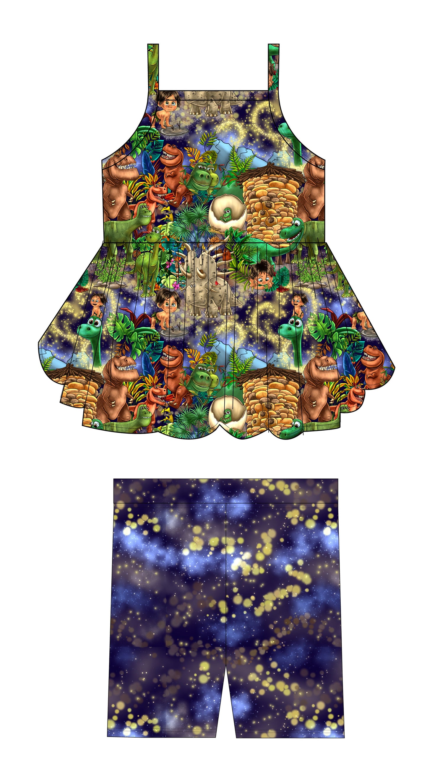Dinos Peplum Tank and Shorts
