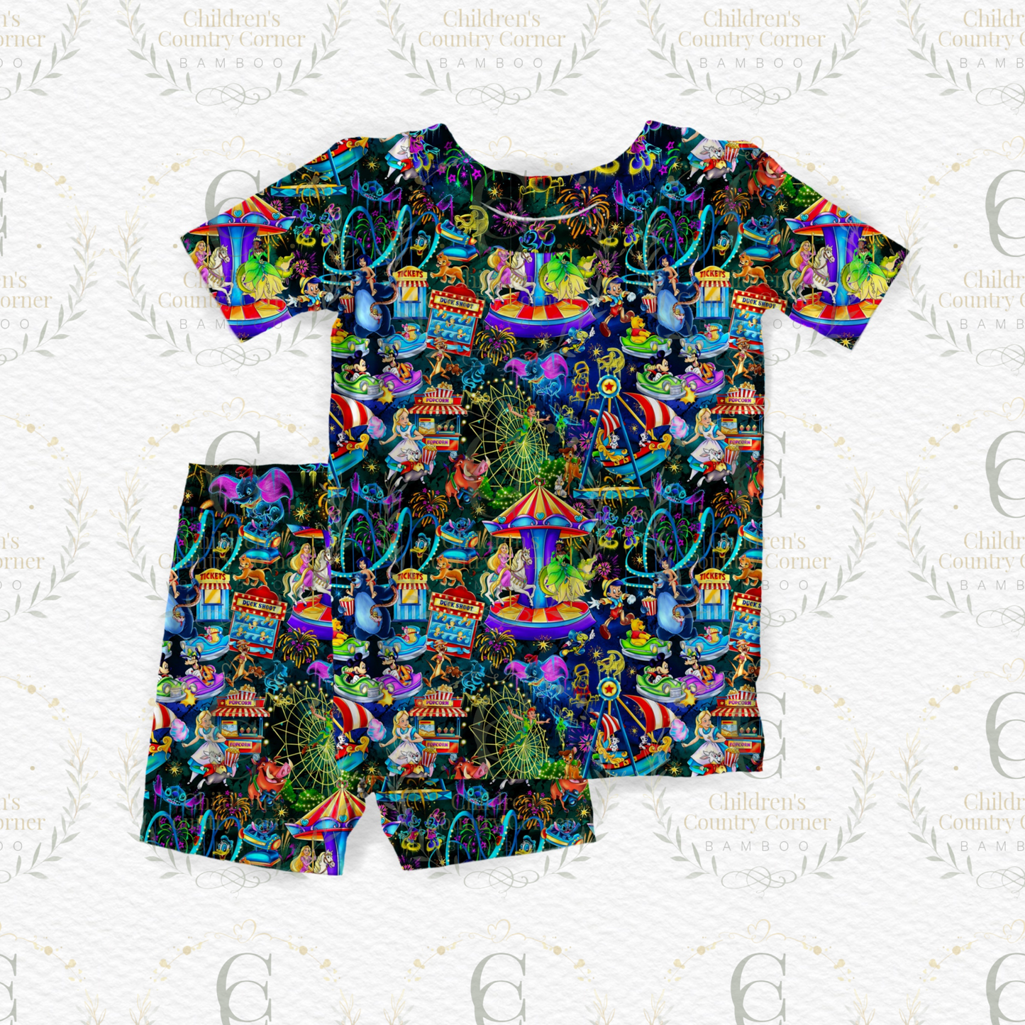 RTS:Light up Parks 2 piece Short Sleeve and shorts