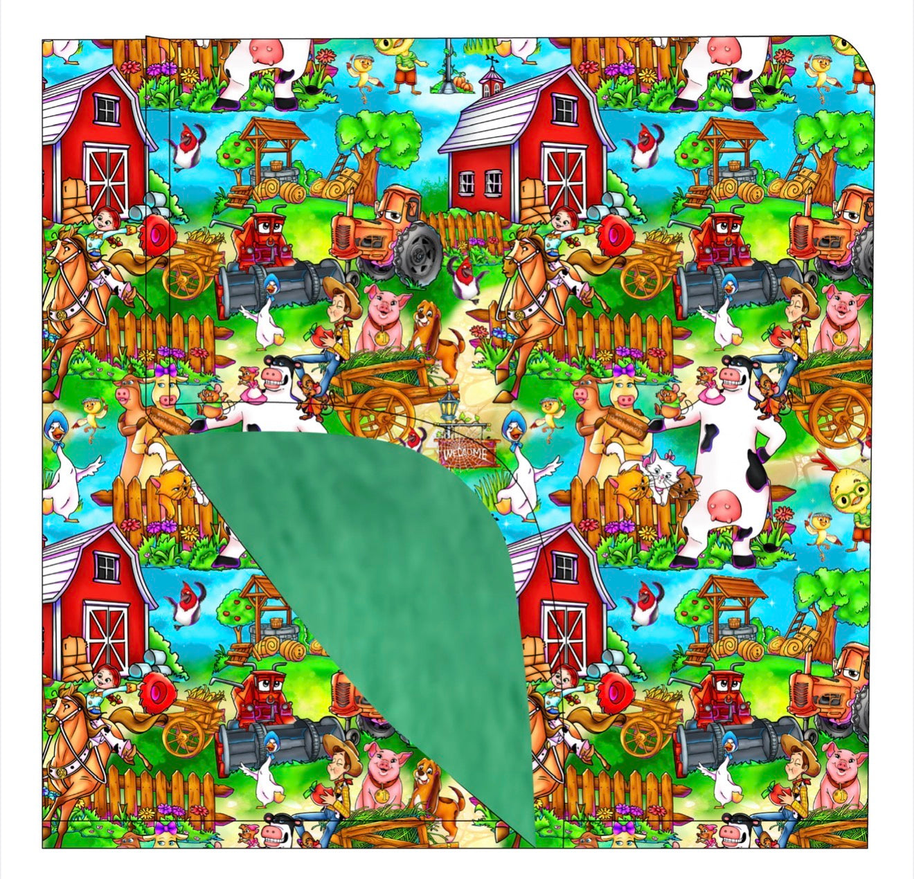 Down On The Farm Bamboo-Front / Minky-Fleece-Backed blankets