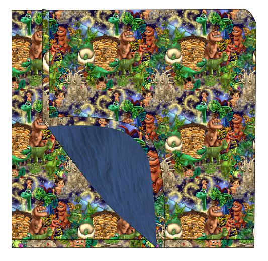 Dinos Bamboo-Front / Minky-Fleece-Backed blankets