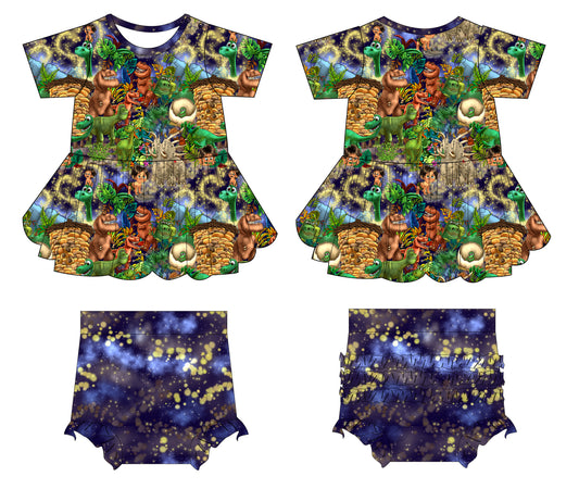 Dinos Peplum and Bummie Set