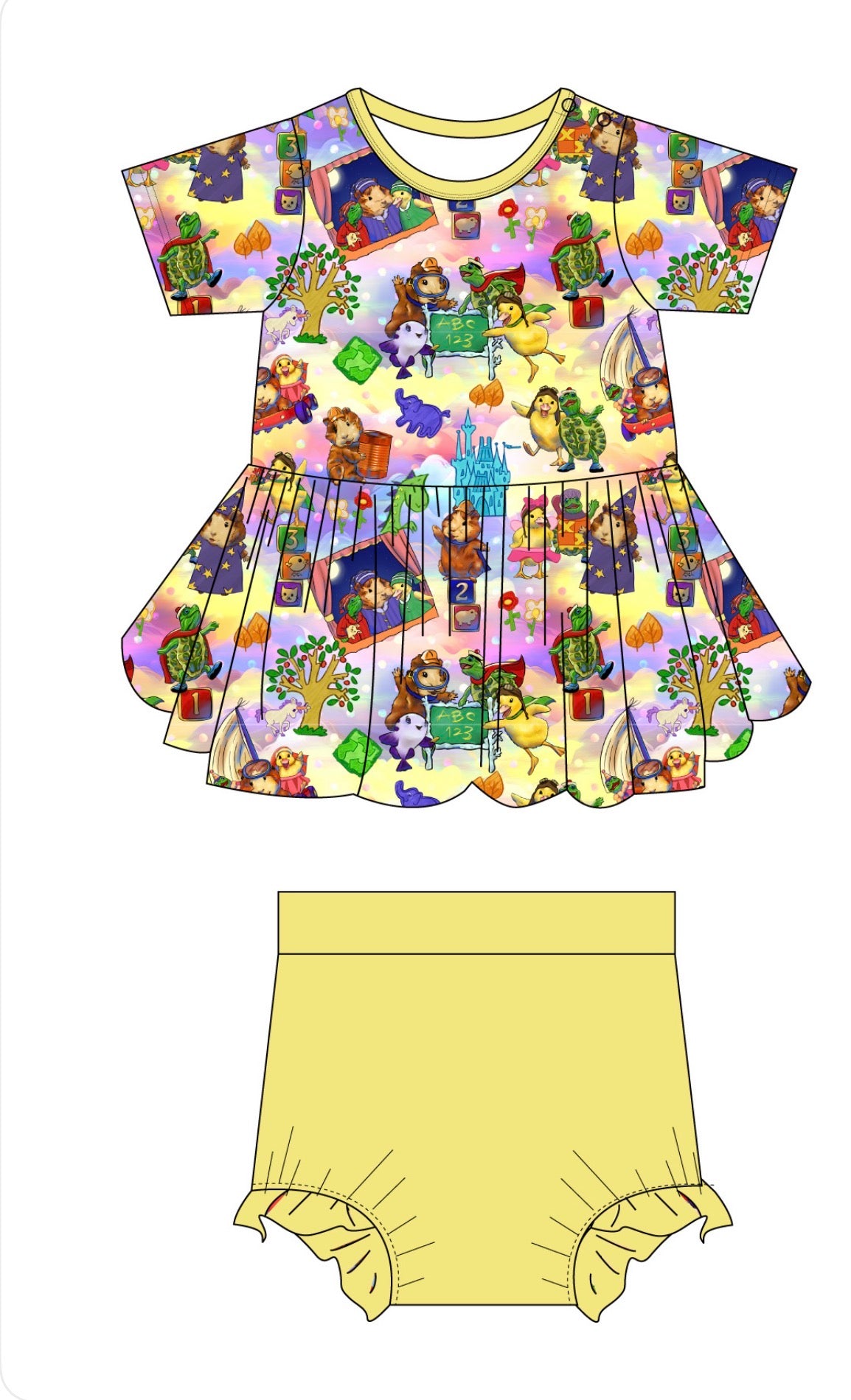 RTS:Rescue Pets Peplum and Bummie Set