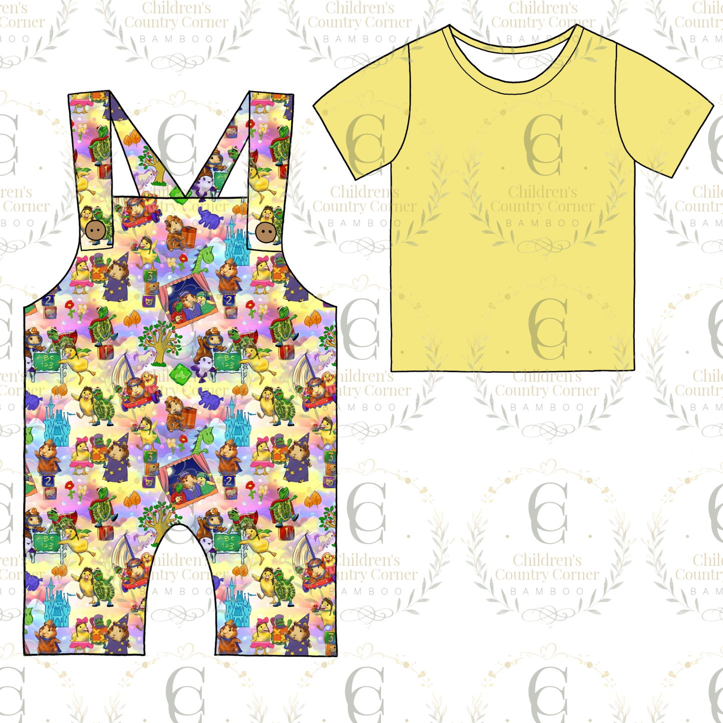 RTS:Rescue Pets Shirt with Short Overalls