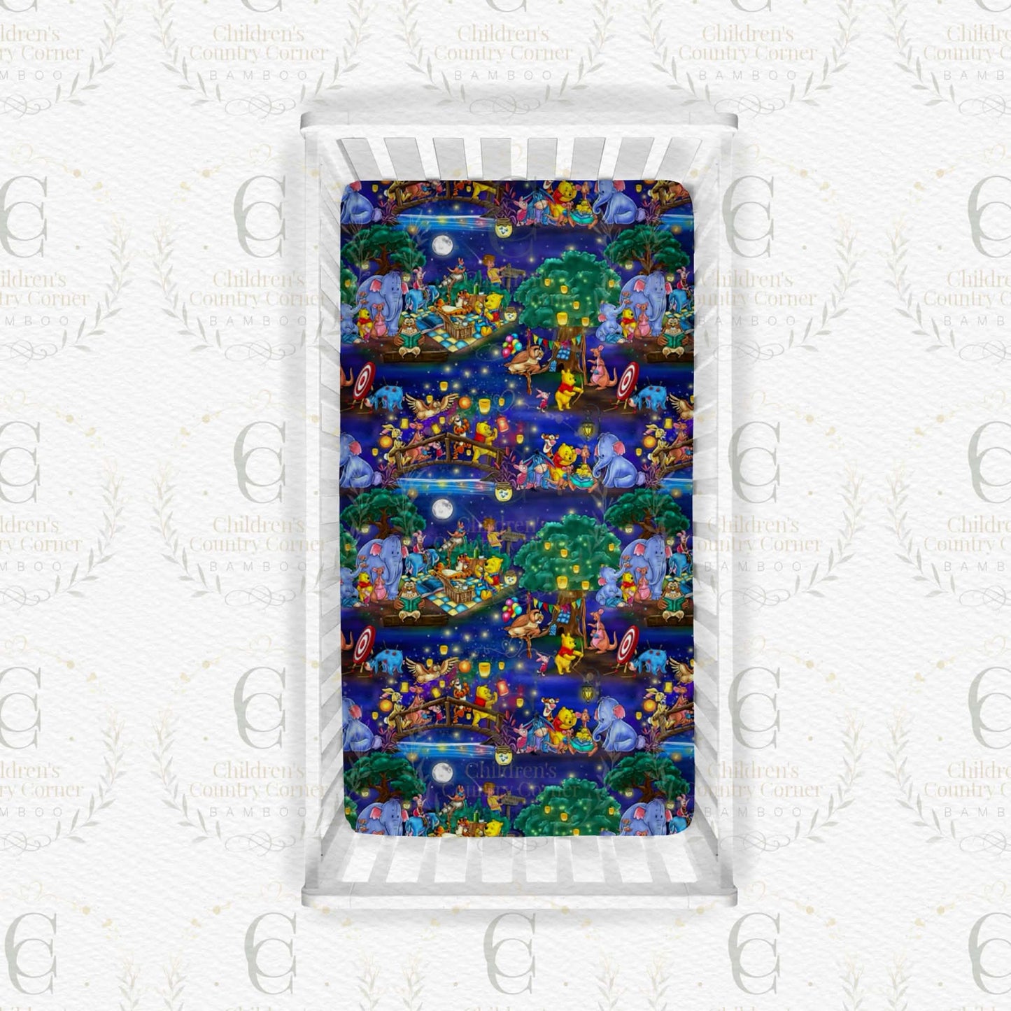 RTS: Honey Bear” Fitted Crib Sheet
