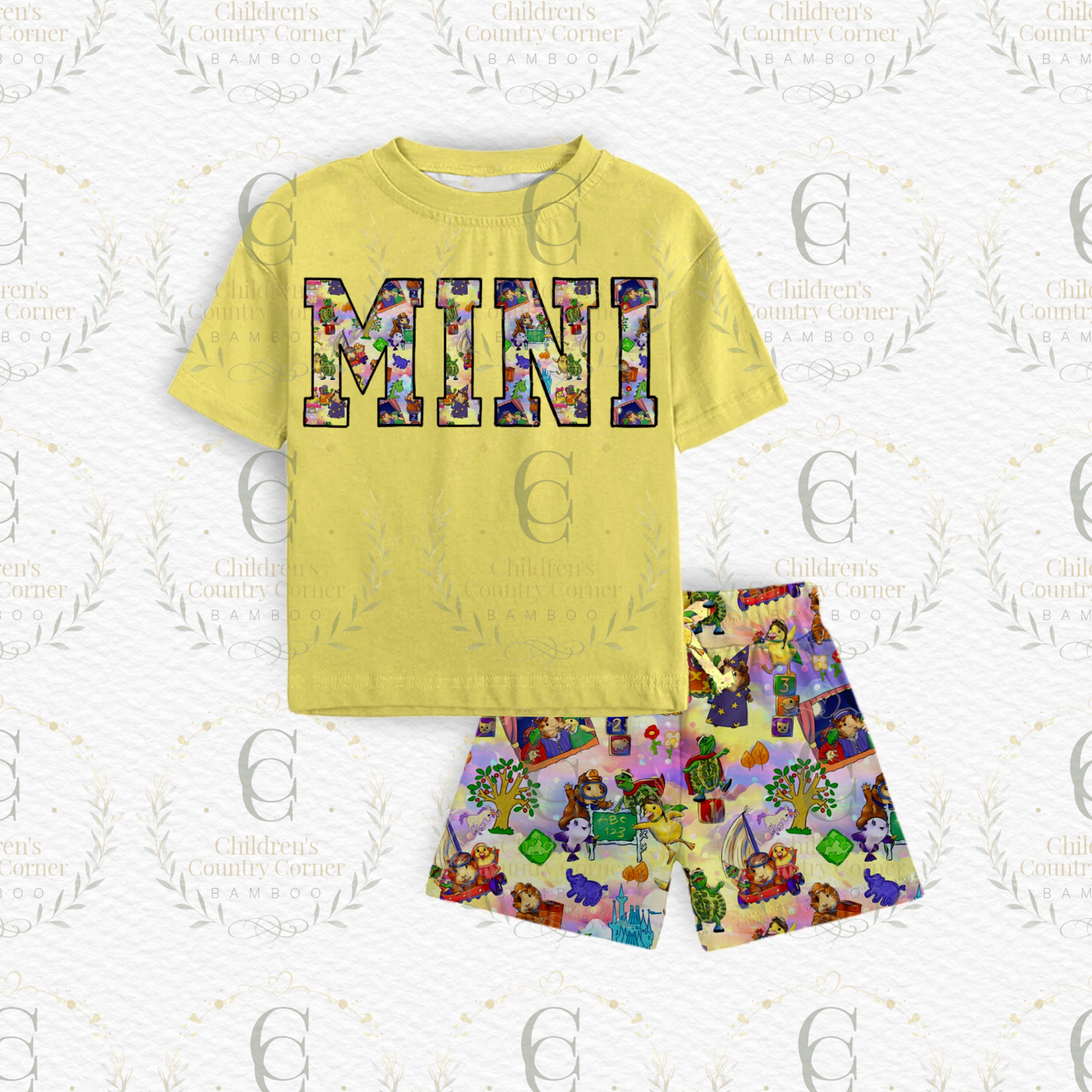 RTS:Rescue Pets French Terry MINI Tee & Joggers Style Shorts Daywear