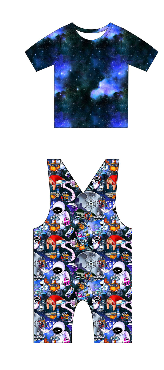 Trash-Bot Shirt with Short Overalls