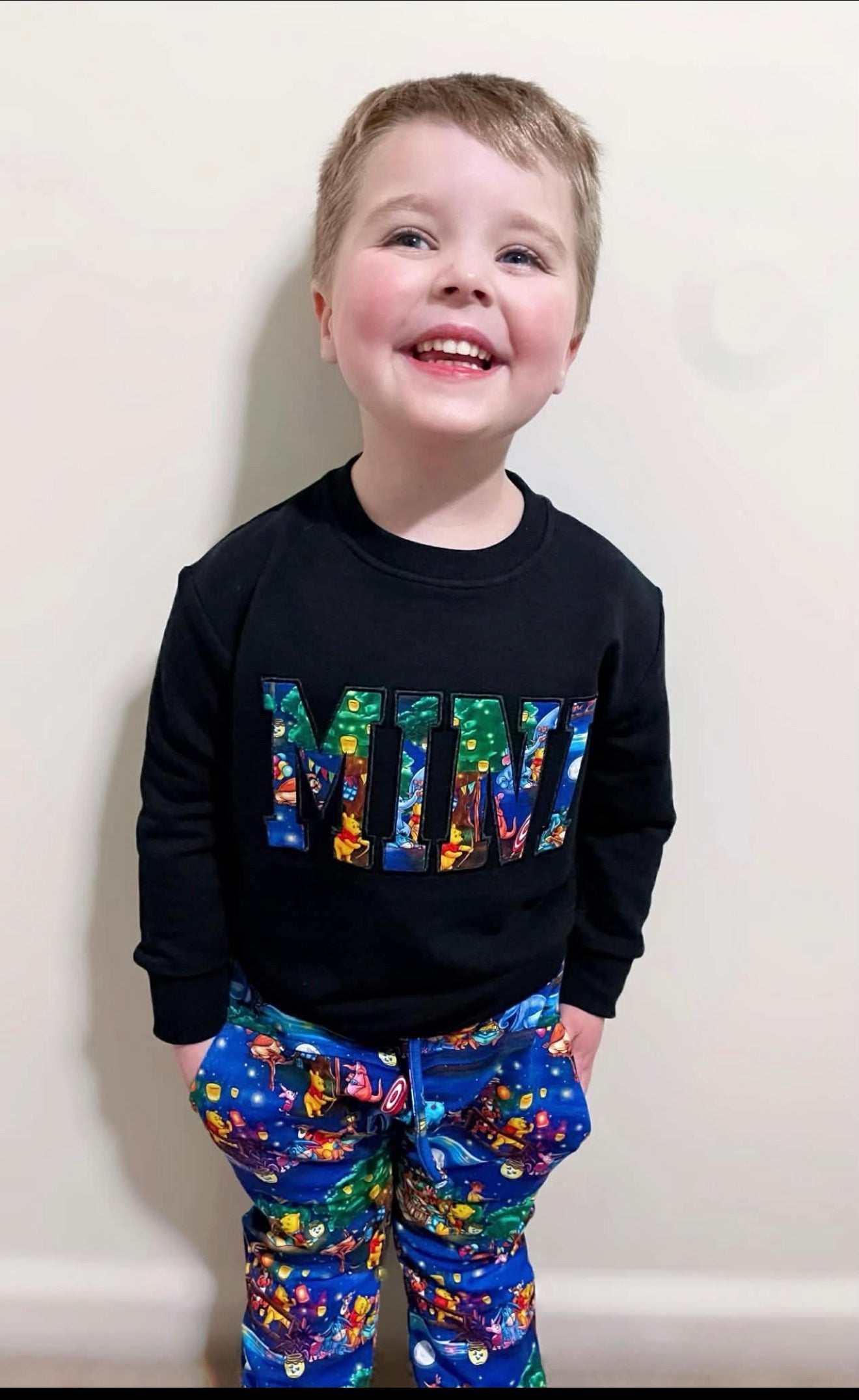 RTS: Honey Bear” French Terry MINI Crew Neck & Joggers Set-Daywear