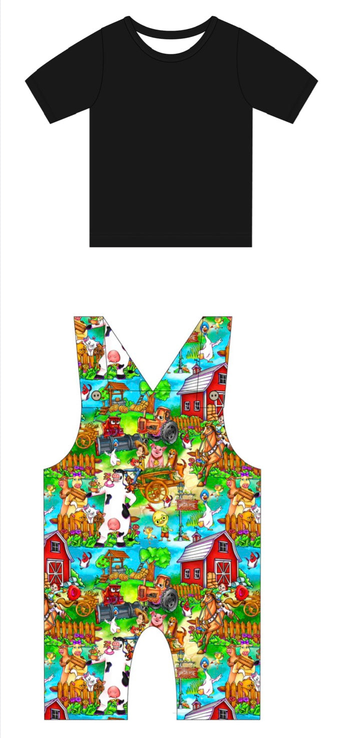 Down On The Farm Shirt with Short Overalls