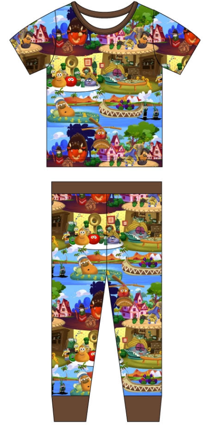 RTS:Veggies 2 piece Short Sleeve and pants