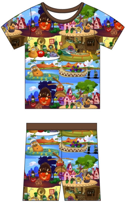 RTS:Veggies 2 piece Short Sleeve and shorts