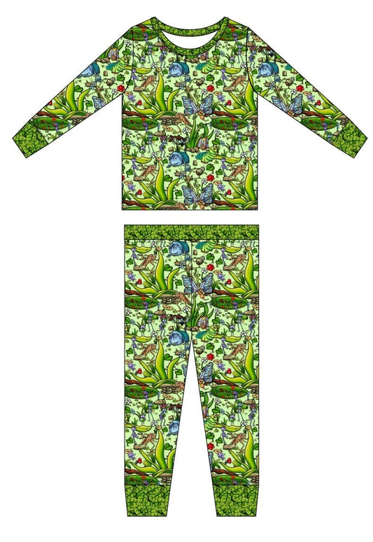 RTS:A Bugs World” 2-Piece Pajama Set – Long Sleeve Top & Pants