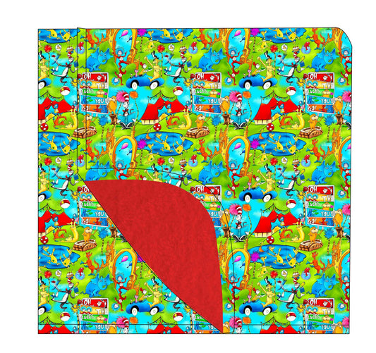 RTS: The Places You'll Go” Bamboo-Front / Minky-Fleece-Backed  50″ × 60″