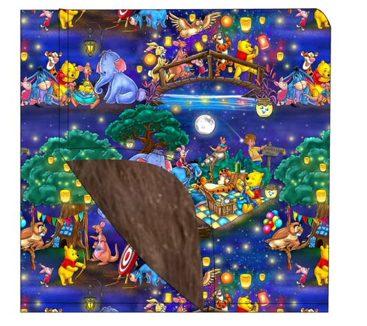 RTS: Honey Bear” Bamboo Minky Blanket 50″ × 60″